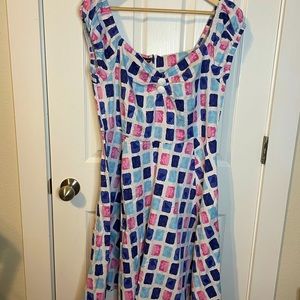 Mute Lamb retro skater dress w/ square patter. Sz 3x